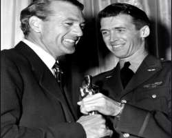 He wore his Army Air Forces uniform while presenting Best Actor Oscar to Gary Cooper for his work in 'Sergeant York.'